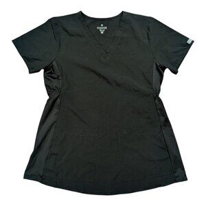 Med Couture Maternity Scrub Top Black Small V-Neck Adjustable Nursing Medical